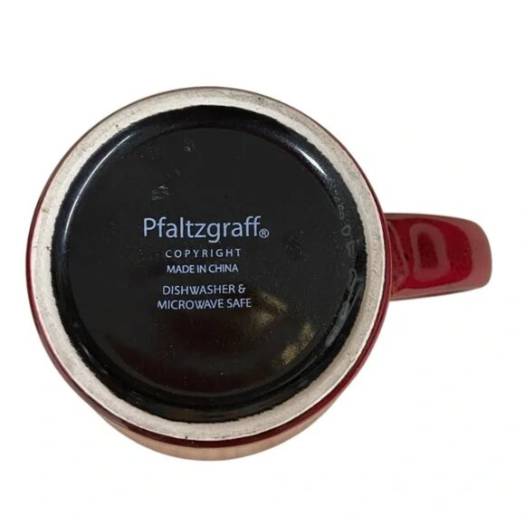 Pfaltzgraff red ceramic mug with lid / coaster - Picture 8 of 9